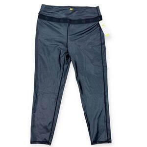 NWT Nautica Competition Leggings Womens XL Black High Rise Shaping Elastic Waist